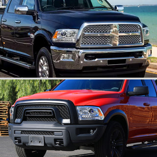 Spec D Projector Halo Headlights w/ LED Bar & Sequential Turn Signal (Chrome): Ram 2013 - 2018