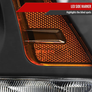 Spec D Projector Halo Headlights w/ LED Bar (Black): Ram 2013 - 2018