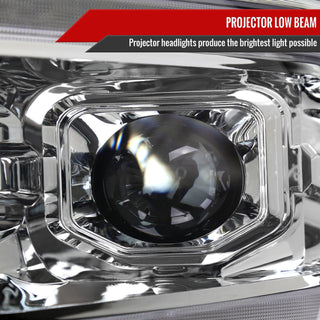 Spec D Projector Halo Headlights (Chrome w/ Sequential Turn Signal): Ram 1500 2019 - 2024