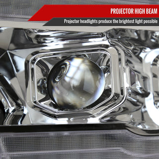 Spec D Projector Halo Headlights (Chrome w/ Sequential Turn Signal): Ram 1500 2019 - 2024