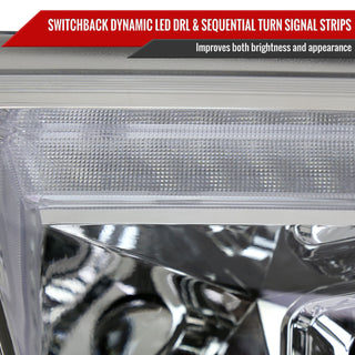 Spec D Projector Halo Headlights (Chrome w/ Sequential Turn Signal): Ram 1500 2019 - 2024