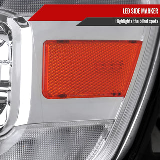 Spec D Projector Halo Headlights (Chrome w/ Sequential Turn Signal): Ram 1500 2019 - 2024