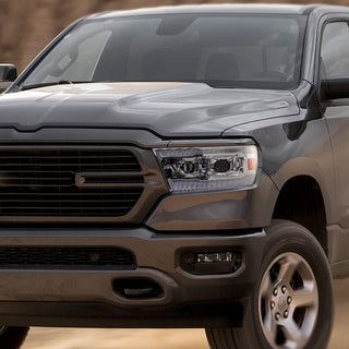 Spec D Projector Halo Headlights (Chrome w/ Sequential Turn Signal): Ram 1500 2019 - 2024