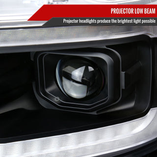 Spec D Projector Halo Headlights (Black w/ Sequential Turn Signal): Ram 1500 2019 - 2024