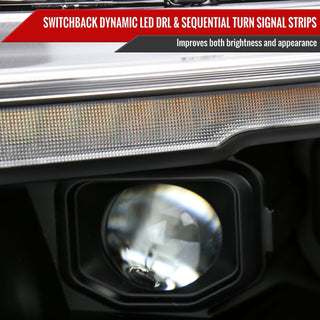 Spec D Projector Halo Headlights (Black w/ Sequential Turn Signal): Ram 1500 2019 - 2024
