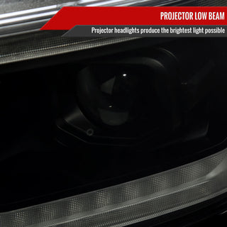 Spec D Projector Halo Headlights (Smoke w/ Sequential Turn Signal): Ram 1500 2019 - 2024