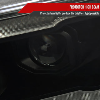 Spec D Projector Halo Headlights (Smoke w/ Sequential Turn Signal): Ram 1500 2019 - 2024