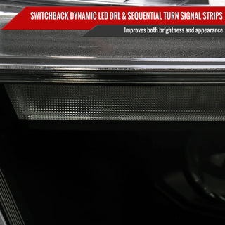 Spec D Projector Halo Headlights (Smoke w/ Sequential Turn Signal): Ram 1500 2019 - 2024