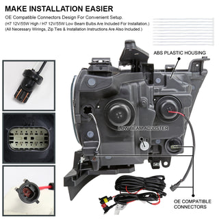 Spec D DRL LED Projector Headlights (White w/ Switchback Sequential Signal): Ram 1500 2019 - 2024