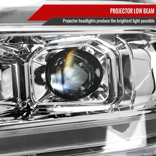 Spec D Projector Halo Headlights (Chrome w/ Sequential LED Signal): Ram 2500 & 3500 2019 - 2024