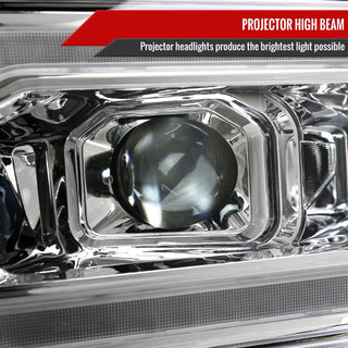 Spec D Projector Halo Headlights (Chrome w/ Sequential LED Signal): Ram 2500 & 3500 2019 - 2024