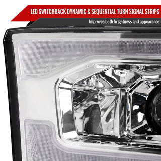 Spec D Projector Halo Headlights (Chrome w/ Sequential LED Signal): Ram 2500 & 3500 2019 - 2024