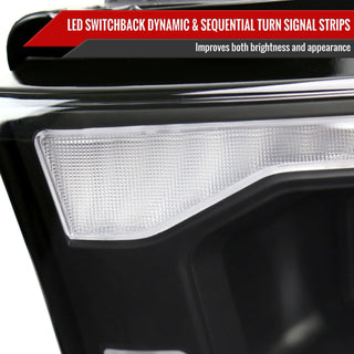 Spec D Projector Halo Headlights (Black w/ Sequential LED Signal): Ram 2500 & 3500 2019 - 2024