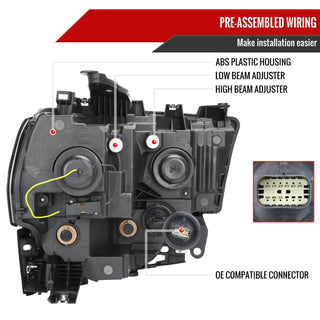 Spec D Projector Halo Headlights (Black w/ Sequential LED Signal): Ram 2500 & 3500 2019 - 2024