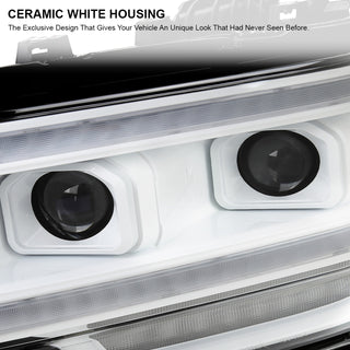 Spec D Projector Halo Headlights (White w/ Sequential LED Signal): Ram 2500 & 3500 2019 - 2024