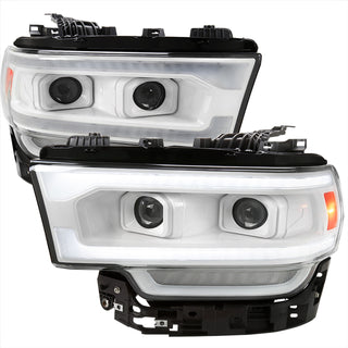 Spec D Projector Halo Headlights (White w/ Sequential LED Signal): Ram 2500 & 3500 2019 - 2024
