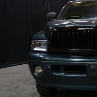 Spec D Projector Halo Headlights (Chrome, RS): Dodge Ram 1994 - 2002