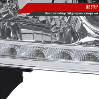 Spec D Projector Halo Headlights (Chrome, RS): Dodge Ram 1994 - 2002