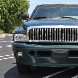 Spec D Projector Halo Headlights (Chrome, RS): Dodge Ram 1994 - 2002