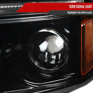 Spec D Projector Halo Headlights (Glossy Black): Dodge Ram 1994 - 2002
