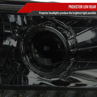 Spec D Projector Halo Headlights (Smoke): Dodge 1994 - 2002