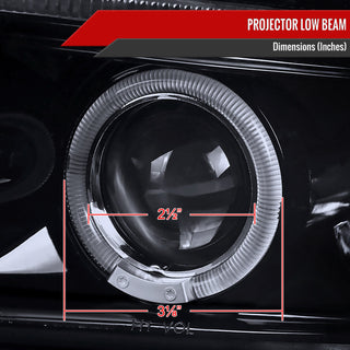 Spec D Projector Halo Headlights (Smoke): Dodge Ram 1994 - 2002