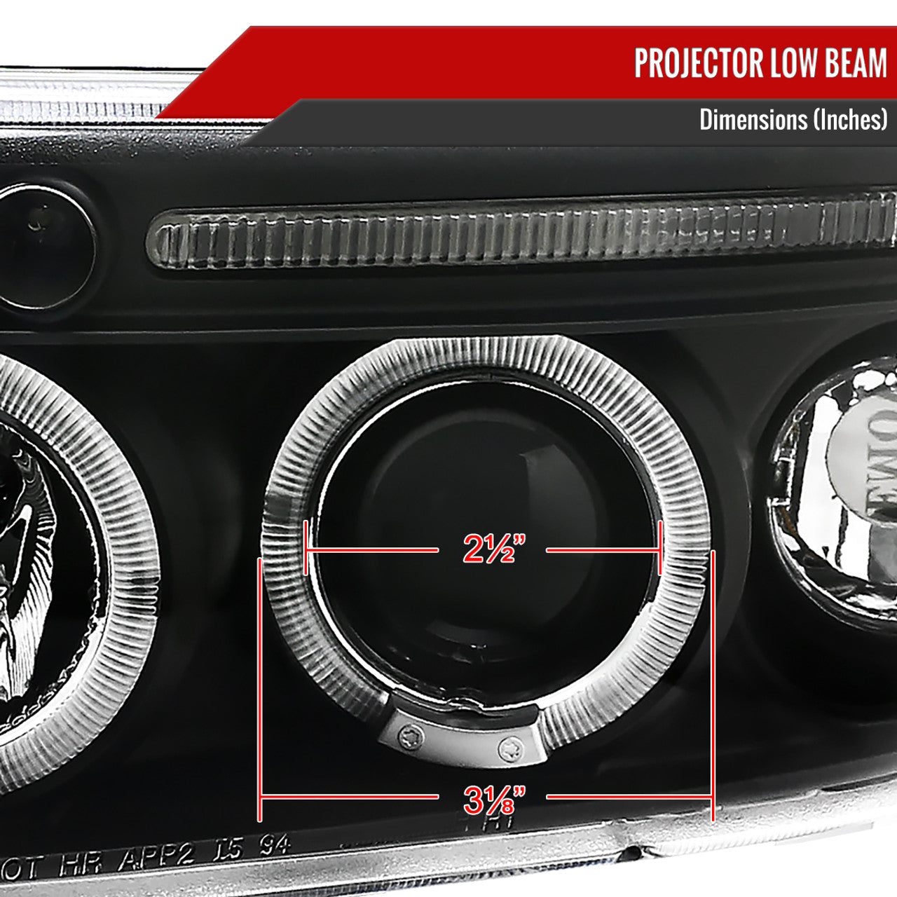Spec D LED Projector Headlights (Black): Dodge Ram 1994 - 2001