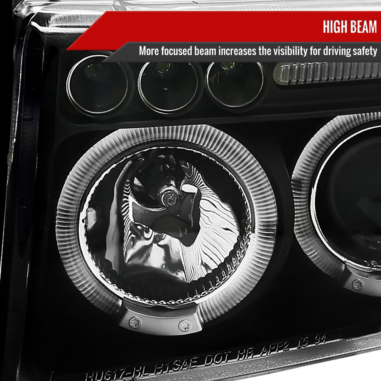 Spec D LED Projector Headlights (Black): Dodge Ram 1994 - 2001