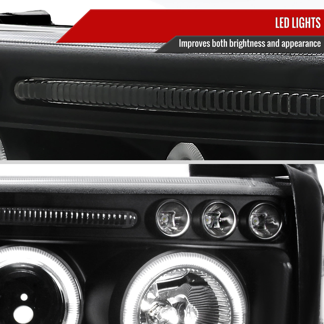 Spec D LED Projector Headlights (Black): Dodge Ram 1994 - 2001