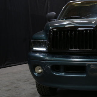 Spec D Projector Halo Headlights (Dark Smoke): Dodge Ram 1994 - 2002