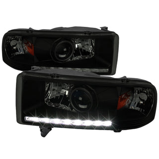 Spec D Projector Halo Headlights (Dark Smoke): Dodge Ram 1994 - 2002