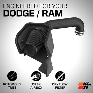 K&N Dryflow Cold Air Intake: Dodge	Ram 5.7L Hemi 2009 - 2018