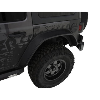 Bushwacker Flat Style 2-Piece Fender Flares: Jeep Wrangler (2018-2024) / Gladiator 2020 - Black