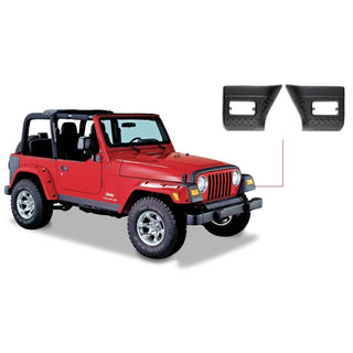 Bushwacker Trail Armor Front Corners: Fits Most Jeep Wrangler Models (1997-2006) - Black
