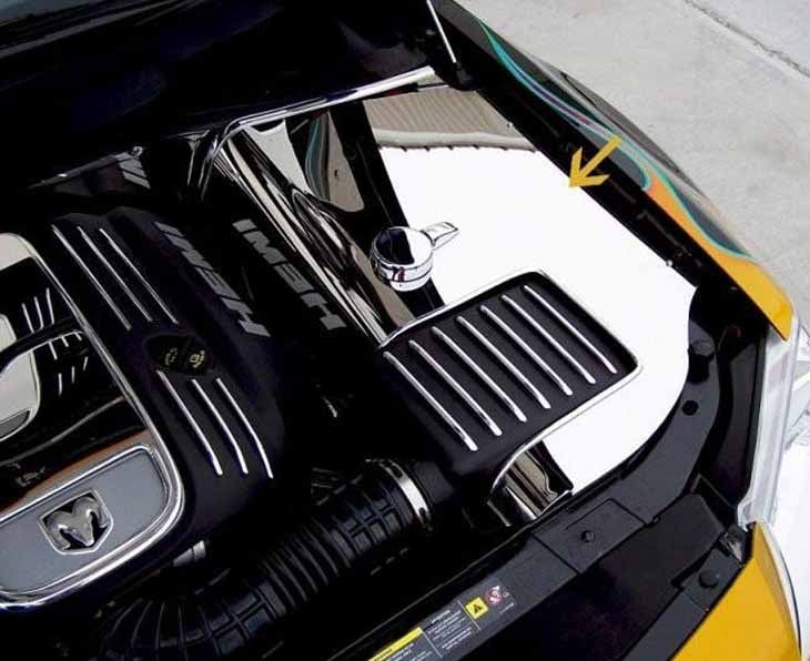 American Car Craft Polished Inner Fender Covers: 300C / Charger / Magnum 5.7L Hemi 2005 - 2010