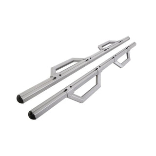 Dee Zee Hex Series Crew Cab Side Steps (Silver): Fits Most Dodge / Jeep / Ram Models (1999-2020)