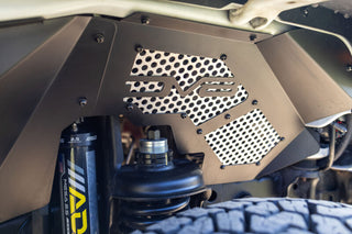 DV8 Offroad Front Inner Fenders Aluminum (F&R): Jeep Wrangler JK 2007-2018 3.8L/3.6L V6/2.0L Turbo - Satin Black