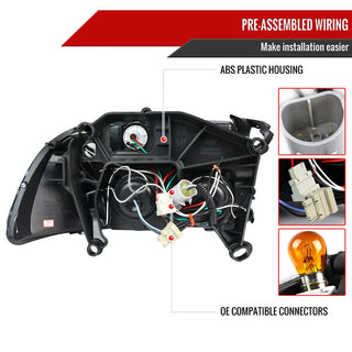 Spec D LED Projector HeadLights (Black): Dodge Dakota / Durango 1997 - 2004