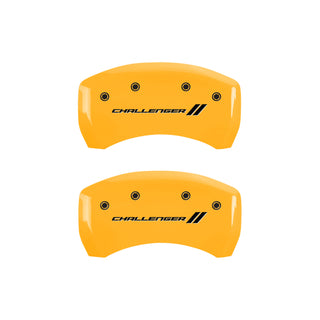 MGP 4 Caliper Covers Engraved F & R Stripes/Challenger Yellow Finish Black Char 2006 Dodge Charger