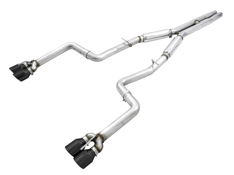 AWE Track Edition Cat-Back Exhaust (Black Tips): Dodge Challenger 2015 - 2023 (6.4L 392 & 6.2L Hellcat)