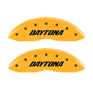 MGP 4 Caliper Covers Engraved Front & Rear Daytona Yellow Finish Black Char 2006 Dodge Charger