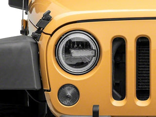 Raxiom 7-Inch LED Headlights w/ Halos: Jeep Wrangler 1997-2018 - Black Housing