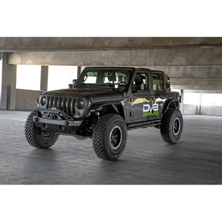 DV8 Offroad FS-25 Stubby Front Bumper w/ Plated Bull Bar: Jeep Wrangler / Gladiator (2018-2026)