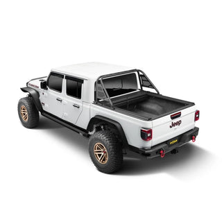Rugged Ridge Armis Retractable Hard Tonneau Cover w/Max Track and Trail Rail System: Fits Most Jeep Gladiator Models (2018-2026) - Textured Black