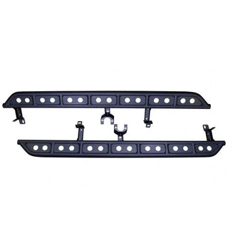 Fishbone Offroad Steel Step Sliders: Fits Most Jeep Wrangler / Gladiator Models (2018-2026) - Black Textured Powder Coat