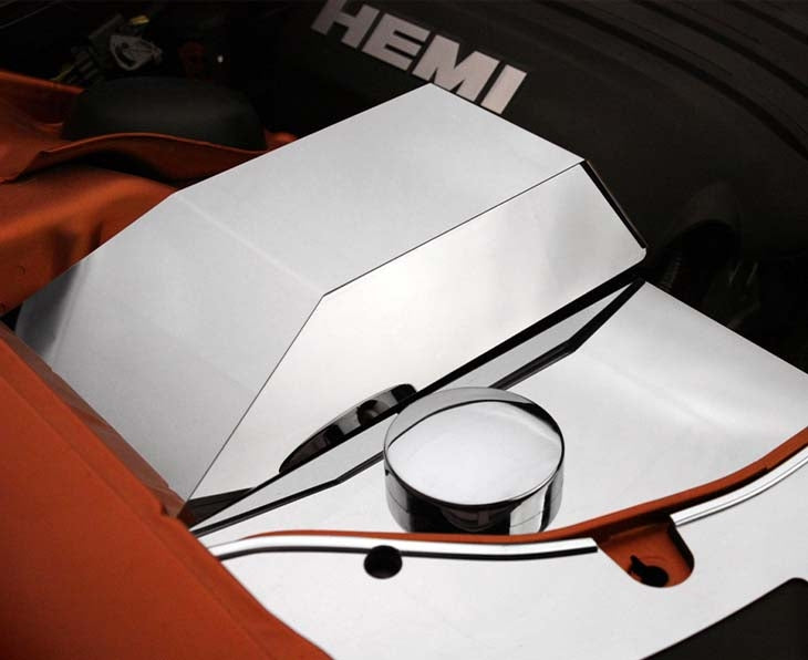 American Car Craft Polished Fuse Box / ABS Cover w/ Cap: Dodge Charger R/T 2011 - 2014