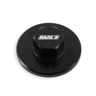 Earl's Performance Aluminum Oil Filter Block-Off: Fits Most Chrysler / Dodge / Jeep / Ram Models (2008-2020) - Black Anodized
