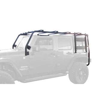Body Armor 4x4 Powder Coated Roof Rack Frame Crossbars and Rails: Jeep Wrangler JK 4-Door (07-18) / Grand Cherokee (05-10) - Black