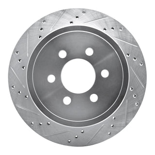 R1 Concepts Rear Drilled & Slotted Brake Rotor (REAR LEFT): Dodge Durango 1998-2003 3.9L/4.7L