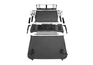 Rampage 2-Door Trailview Tonneau Top: Jeep Wrangler JK 2007-2018 - Black Diamond
